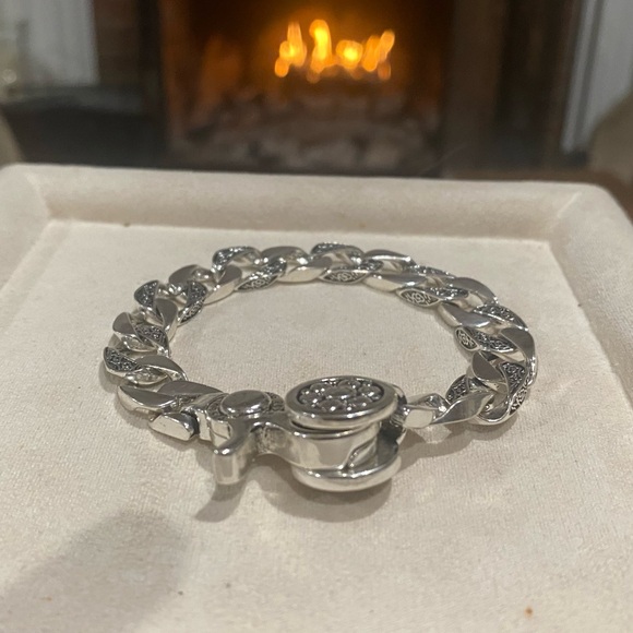 Silver Men's Chain Bracelet - Picture 2 of 4